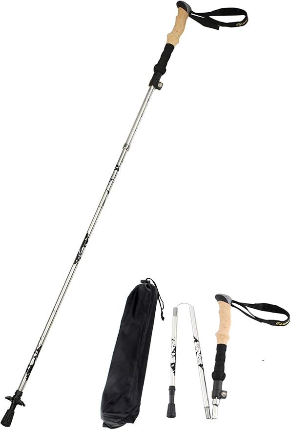 A ALAFEN Aluminum Collapsible Ultralight Travel Trekking Hiking Pole for Men and Women (Fits 5'3" - 6'2")