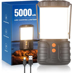 Camping Lantern,5000mAh Rechargeable Battery Emergency Lights for Power Outages,3 Colors,IPX4 Waterproof Portable Camping Tent Light for Home or Hurricane Hiking,1 Pack