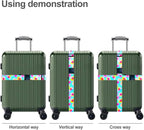 Luggage Straps for Suitcases TSA Approved Easy Pack Organized Suitcase Strap, Luggage Strap, Luggage Belt Strap, Bag Straps for Luggage. Buckle Straps Travel Accessories (Turqoise Flower)
