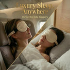 MATASSE 100% Mulberry Silk Sleep Mask 22 Momme Grade 6A - 3D Contoured Eye Mask for Sleeping, 14mm Deep Eye Cups, Total Blackout Blindfold for Women Men, Adjustable Strap, Side Sleeper (Champagne)