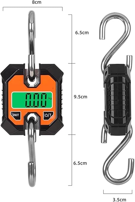Portable Luggage Scale, Portable Digital Crane Scale Crane Scale 100kg/50g Weighing LCD Digital Industrial Electronic Hanging Scale Heavy Duty Stainless Steel Hook Scales
