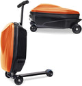 2-in-1 Ride-On Scooter Suitcase for Kids & Adults, 20” Foldable Hardshell Carry-On Luggage for Travel, Lightweight Kids Scooter Bag with Wheels