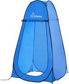 Wolfwise Pop Up Shower Tent for Camping, Portable Instant Changing Tent with Ventilation Window & Carry Bag, Privacy Bathroom Toilet for Beach & Outdoor, Width 47 ", Height 83 ", Blue