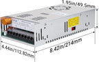 DROK 12V Power Supply, AC 110V 220V to DC 0-12V 40A 480W Buck Converter, Adjustable Variable LED Adapter Regulated 5V 6V 9V 12Volt Voltage Transformer 10A 20A 30A 40Amp Charger for Lab CCTV