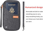 defway Passport Holder Travel Wallet - Family Passport Holder of 4, RFID Blocking Passport Wallet for Men Women, Travel Essentials for Flying, GREY