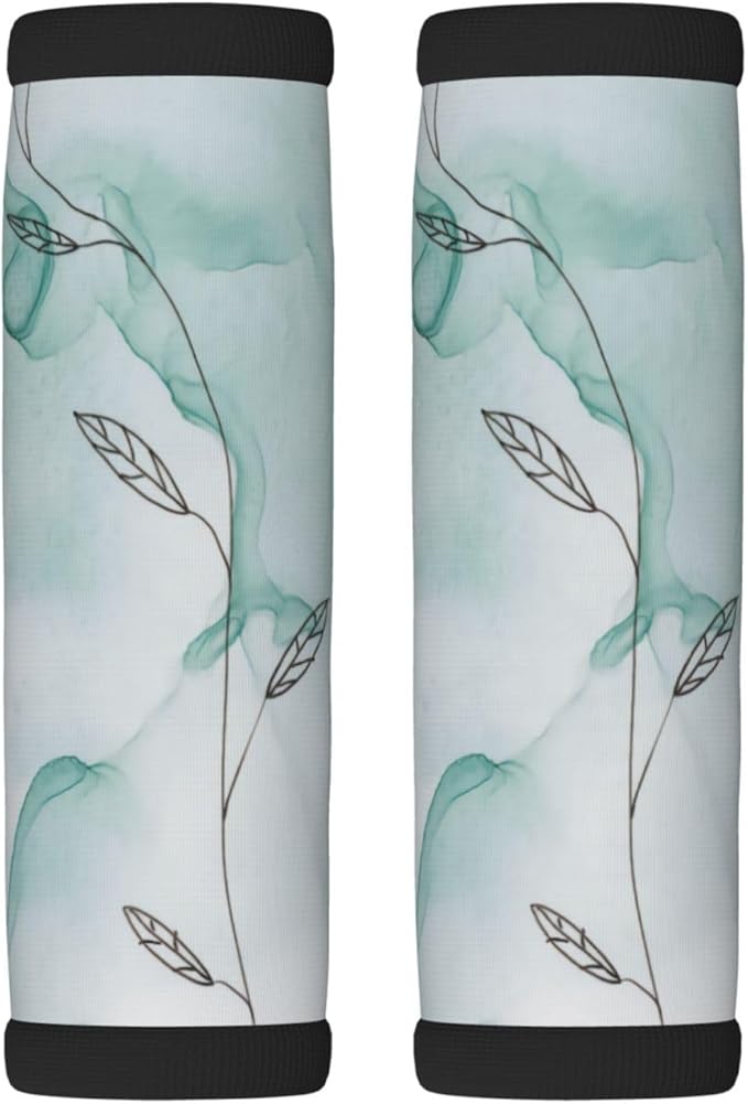 2 Pack Teal Abstract with Vine Luggage Handle Wraps Suitcase Tags Identifiers for Travel Accessories