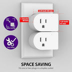 Fosmon Grounded Outlet with ON/Off Switch (2 Pack), 3 Prong Electrical Plug Outlet Extender Switch, 245J Single Port Power Adapter Surge Protector, 15A Circuit Breaker, White, ETL Listed