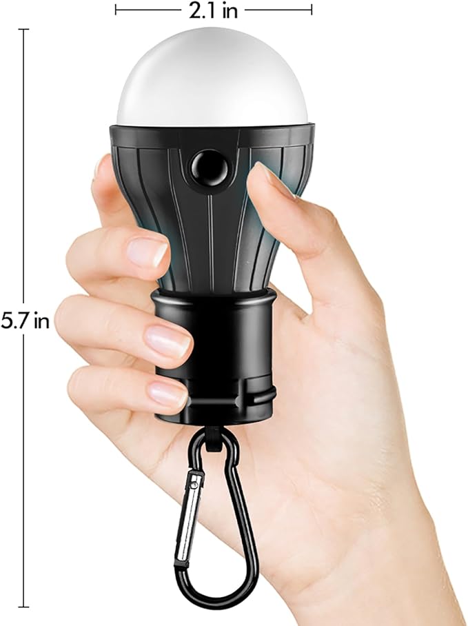 FLY2SKY Tent Lamp Portable LED Tent Lights 5 Packs Hook Hurricane Emergency Lights LED Camping Light Bulb Camping Tent Lantern Bulb Camping Equipment for Camping Hiking Backpacking Fishing Outage