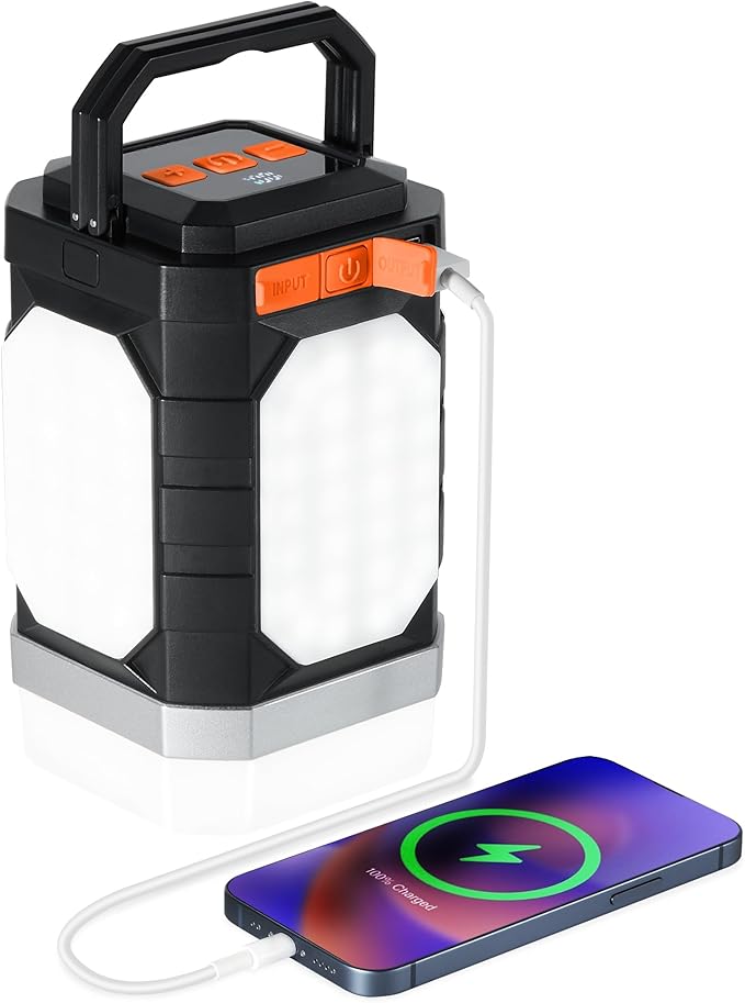 Sinvitron Camping Lantern Rechargeable–30,000mAh Portable Camping Lights, QC3.0 Fast Charging,1000 Lumens,350H Runtime,IPX5 Waterproof Emergency Light for Hurricanes,Power Outages,Camping