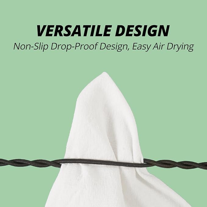 Portable Travel Clothesline Retractable Clothesline with Hooks and Suction Cups Camping Essentials for Indoor and Outdoor Use