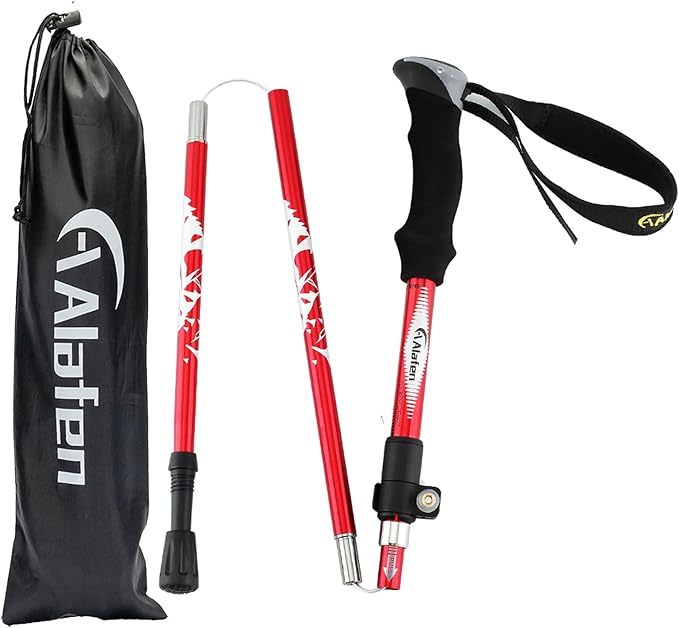 A ALAFEN Aluminum Collapsible Ultralight Travel Trekking Hiking Pole for Men and Women (Fits 5'3" - 6'2")