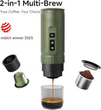 HIBREW H4C Classic - Portable Electric Espresso Machine, USB-C Rechargeable Coffee Maker with Removable Battery, Compatible with Ground Coffee & NS Capsules, Travel & Home(Green)