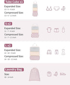 Narwey 6 Set/5 Set Compression Packing Cubes for Travel Kids Women Carry on, Packing Organizers Bag for Backpack Luggage Suitcase Duffle Bags