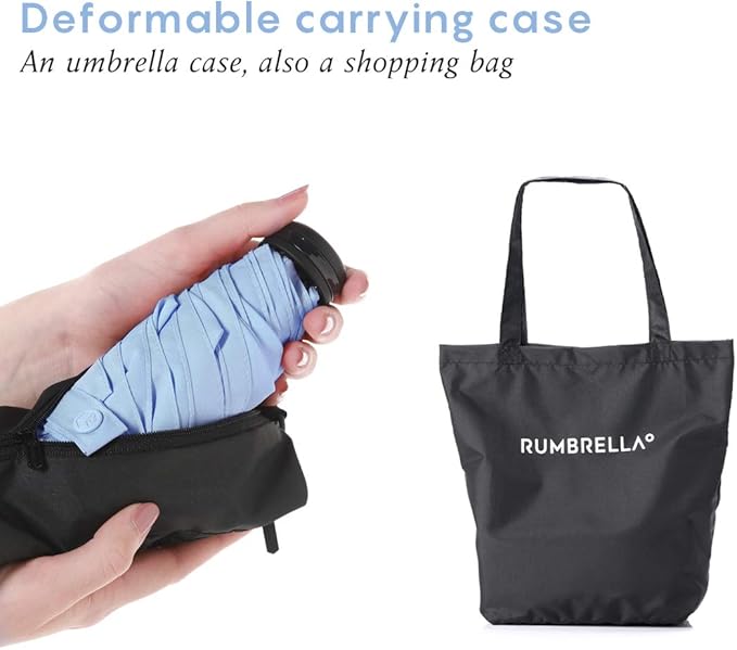 RUMBRELLA Mini Teflon Purse Umbrella With 99% UV Protection for Travel