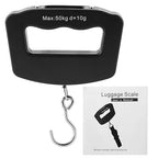 Digital Luggage Scale, Portable Electronic Hanging Scale with LCD Display, 110 lb/50 kg Capacity for Travel