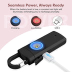 Rechargeable Personal Alarms for Women - Christmas Birthday Gifts for Women, Stocking Stuffers for Teen Girl, Daughter, Safety Keychain Flashlight, Siren Alarm, Travel College Essentials (Black)