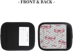 2 Pack Luggage Handle Wrap with Travel Tags - Non-Slip Protective Cover Soft Handle Grips Covers for Suitcase(Polka Dot Bow)