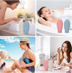 Silicone Travel Bottles Set, 60ml Leak Proof Refillable Squeezable Containers with Carry Bag, 6 Pack in Pink, Blue, White for Shampoo, Soap, Toiletries