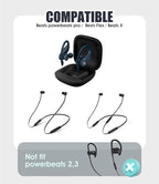 8 Pairs Ear Tips for Beats Powerbeats Pro/Beats Flex/Beats X with Cleaning Kit, Soft Silicone Fit in Case Replacement Tips for Beats Powerbeats Pro/Beats Flex/urBeats - Navy Blue