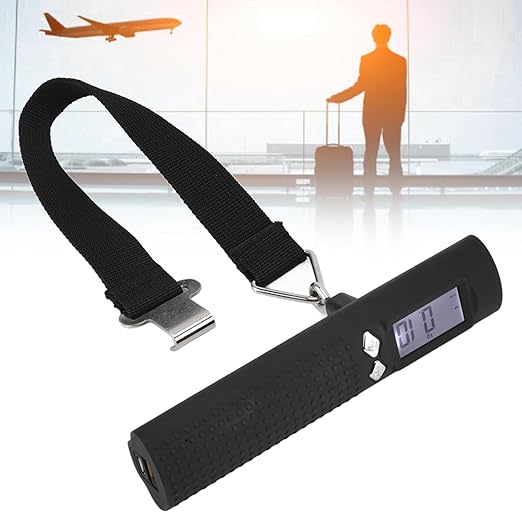 3 in 1 Digital Luggage Scale, 110lbs Capacity LCD Display Portable Hanging Suitcase Weight Scale with Flashlight for Travel