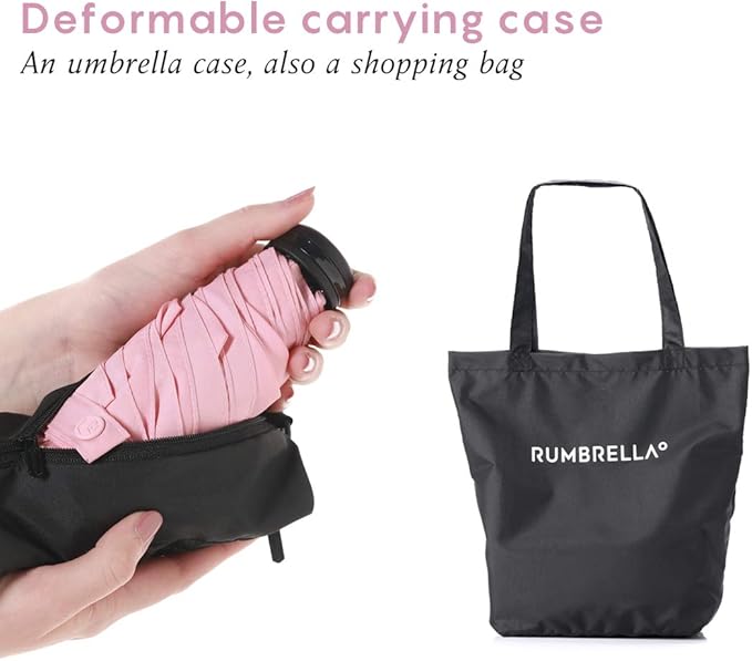 RUMBRELLA Mini Teflon Purse Umbrella With 99% UV Protection for Travel