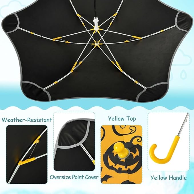 ALAZA Kids Umbrella Stick Umbrellas Cute Umbrella for Boys Girls Toddler UV/Sun Rain Windproof