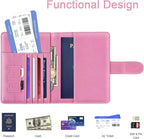 Passport Holder Cover Initail Letter A-Z Travel Wallet 3D Embossed Design RFID Blocking Card Holder Personalized Gift Passport Cover Wallet, Passport Book Holders for Women and Girls, Pink-A