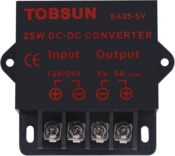 2-Pack Power Converter Regulator DC 12V 24V to 5V 5A 25W Regulated Power Supply Step Down Module Transformer