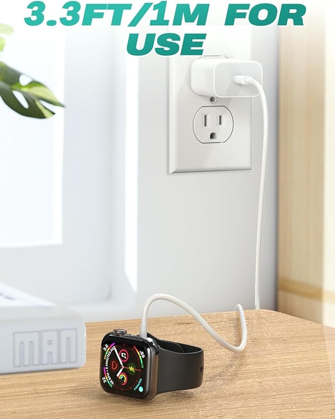𝟐𝟎𝟐𝟔 𝐔𝐩𝐠𝐫𝐚𝐝𝐞𝐝 𝐔𝐒𝐁 𝐂 for Apple Watch Charger Magnetic iWatch Charger Accessories Wireless Portable Compatible with iWatch Series 11/10/9/8/7/6/SE/SE2/5/4/3/2/1 Ultra/SE-[3.3FT/2Pack]