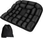 Seat Cushion, Office Chair Cushion with Storage Bag, Travel Seat Cushion for Airplane, Press Type Air Inflatable Airplane Seat Cushions for Plane, Car, Office (Single-Sided Black, Round)
