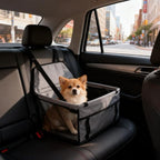 Small Dog Car Seat, Portable Foldable Breathable, Clip-On Safety Leash, Waterproof Oxford Travel Bag, Mesh Window for Pets Up to 15 lbs with 10PCS Pee Pads