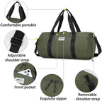 Gym Bags for Men with Side Pocket, 38L Sports Gym Duffle Bag with Adjustable Strap&Shoe Compartment, Large Waterproof Sport Duffel Bags for Travel, Sports, Fitness&Workout(Olive Green)