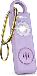 TECKNET Rechargeable Personal Safety Alarm for Women, 130dB Self Defense Keychain Alarm with SOS Strobe Light, Low Battery Notice, Personal Alarm Loud Siren Safety Keychain for Girls Kids Elderly