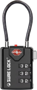 SURE LOCK TSA Compatible Travel Luggage Locks, Inspection Indicator, Easy Read Dials TSA Approved with Zinc Alloy