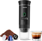 3 In 1 Portable Coffee Maker for Travel, 20 Bar Portable Espresso Machine with USB,Travel Coffee Maker Self-Heating, Compatible with Ground Coffee & Capsule for Hiking,Office,RV（Black）