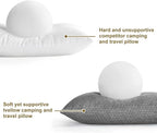 Ivellow Memory Foam Travel Pillow Compressible Camping Pillow for Sleeping Shredded Memory Foam Pillow Compact Firm Supportive Travel Pillow for Adults Kids Outdoor Backpacking Hiking Essential Gear-S