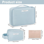 Queboom Travel Makeup Bag Cosmetic Bag Makeup Bag Toiletry bag for women and men (Blue-3pcs)