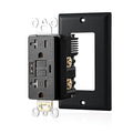 20 Amp Self-Test GFCI Outlet Combination with USB Type A and Type-C, Tamper Resistant Thinner Duplex Outlet, in-Wall, USB Charger for Smartphones, Tablets and Smart Home Appliance, Black