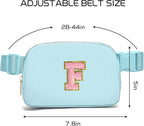 Gitus Gifts for 7 8 9 10 11 Year Old Girls Belt Bag Fanny Pack Crossbody Bags with Initial Letter Patch Birthday Gifts for Daughter Sister Friends Teen girls (Icing Blue-F)