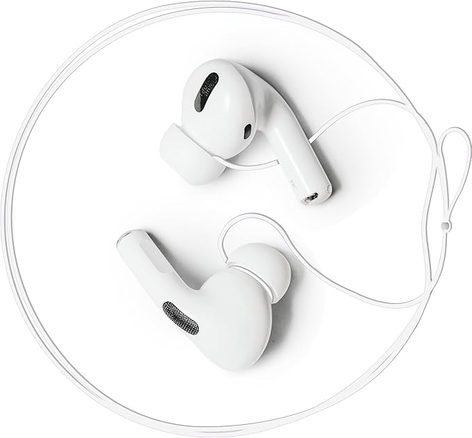 Anti-Lost Strap for Airpod Pro, New Version Strap for Wireless in-Ear Earbuds with Ear Tips, Airpod Pro Lanyard - White (Compatible with Airpods Pro 1 2 3, Sony, Beats, Samsung, Bose)