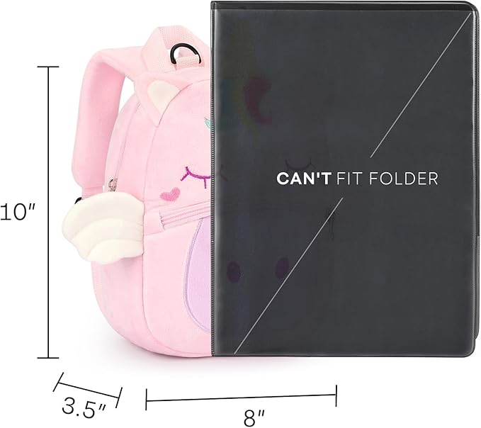 mibasies Toddler Backpacks for Girls 2-4: Plush Backpack -3D Animal Cartoon Mini Travel Bag -10 inch Toddler Backpack Leash