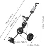 Alomejor Foldable Trolley, Lightweight Sturdy 2 Wheel Push Pull Cart with Detachable Silent Wheels, for Holding Bag Up to 40kg