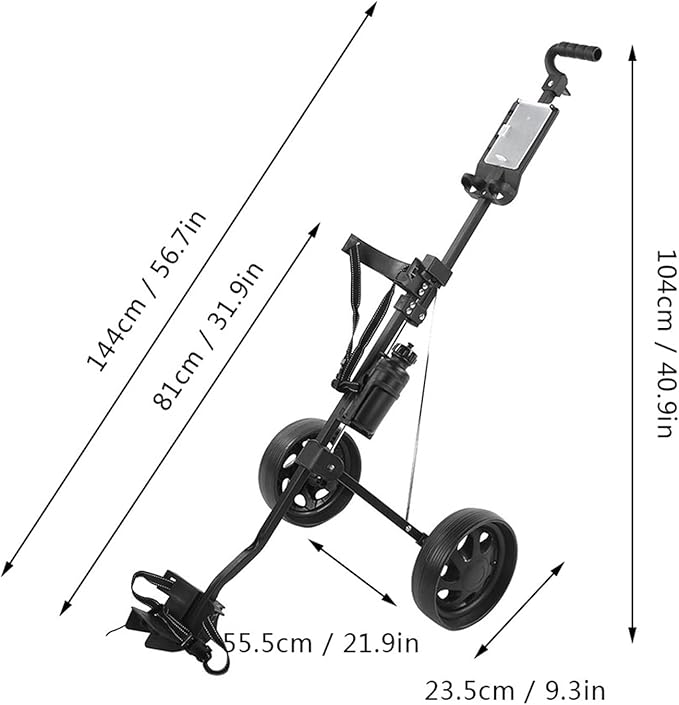 Alomejor Foldable Trolley, Lightweight Sturdy 2 Wheel Push Pull Cart with Detachable Silent Wheels, for Holding Bag Up to 40kg