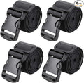 MAGARROW 2" Utility Luggage Straps with Buckle Adjustable, 4-Pack (Black, 2 in x 9.5 ft)
