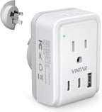 Australia New Zealand Power Adapter, VINTAR Australia Plug Adapter with 2 American Outlets 3 USB Ports(2 USB C), 5 in 1 Type I Travel Adapter for US to Australia, AU, Argentina, China, Fiji