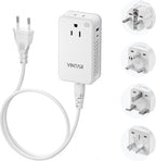 Mini 220V to 110V Converter for European Travel, VINTAR 200W Universal Travel Adapter Voltage Converter US to Europe, International Step Down Power Converter Adapter Combo for EU UK AUS India
