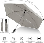 Compact Travel Umbrella for Purse - Flat Handle, Waterproof for Light Rain