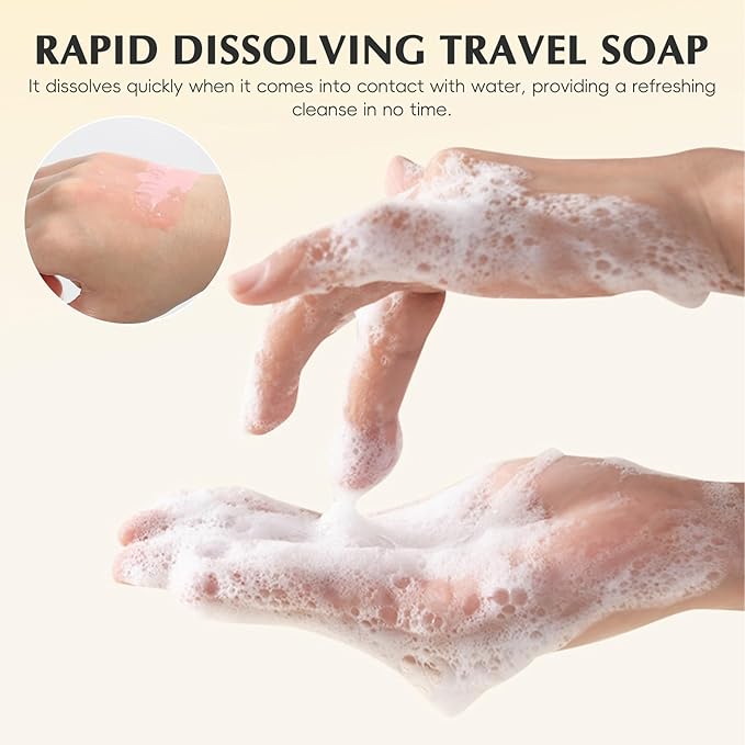 Paper Soap Sheets Travel Soap 3 Boxes（150 sheets） Hand Washing - Disposable Scented Bath Slice for Outdoor Indoor Camping Hiking