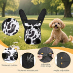 Inspack Dog Backpack Carrier/Cat Carrier, Adjustable Pet Front Carriers Travel Bag for Puppy Medium Dogs, Legs Out, Soft Ventilated Doggie Chest Carry Backpacks for Hiking/Camping, 4-7 lbs, Cow Print