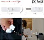 SYCON Outlet Wall Adapter, 2-Prong Swivel Ungrounded Indoor AC Mini Plug Wall Tap-White (3 Way-2 Pack)